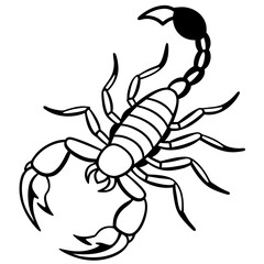 Scorpion Silhouette in Line Art