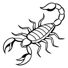 Scorpion Silhouette in Line Art
