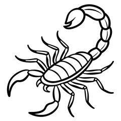 Scorpion Silhouette in Line Art