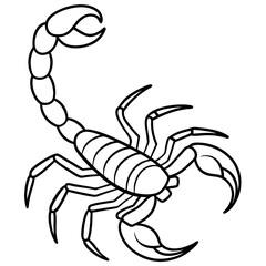 Scorpion Silhouette in Line Art