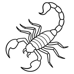 Scorpion Silhouette in Line Art