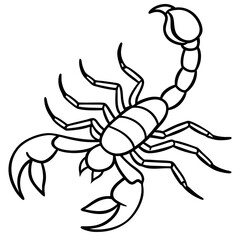 Scorpion Silhouette in Line Art