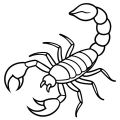 Scorpion Silhouette in Line Art