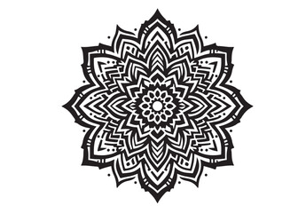 vector silhouette of a black mandala vector logo silhouette, mandala logo icon silhouette vector, mandala floral design silhouette vector, a black and white mandala silhouette design icon logo vector 