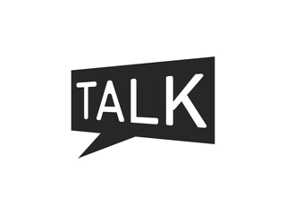 talk lettering letter mark on chat bubble icon logo vector sign