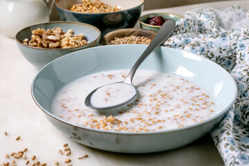 Healthy Cereal Breakfast with sprouted wheat