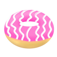 Illustration of pink donut with white curve