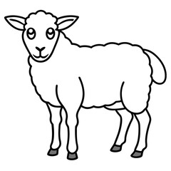 Sheep Silhouette in Clean Line Art