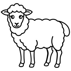 Sheep Silhouette in Clean Line Art