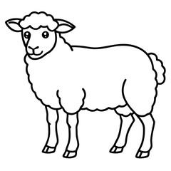 Sheep Silhouette in Clean Line Art