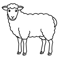 Sheep Silhouette in Clean Line Art
