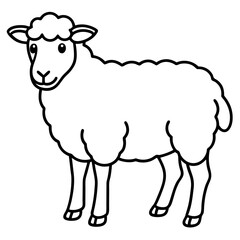 Sheep Silhouette in Clean Line Art
