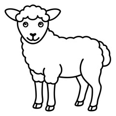 Sheep Silhouette in Clean Line Art