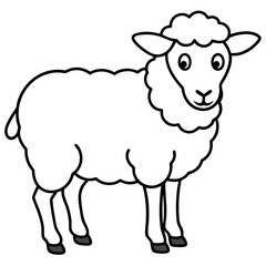 Sheep Silhouette in Clean Line Art
