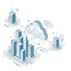 Business Cloud Infrastructure Office Buildings Connected Cloud Streams