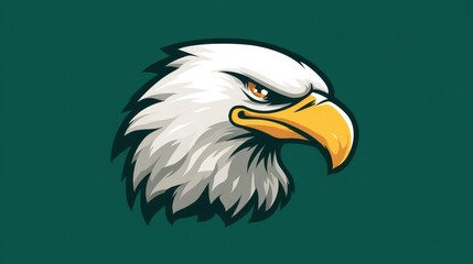Fototapeta premium Eagle-Themed Football Emblem: Dynamic Mascot Head for School, College, or League Representation