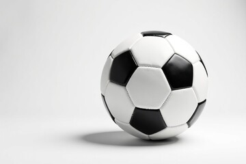 Studio shot, white football on pure white backdrop, illustration, item
