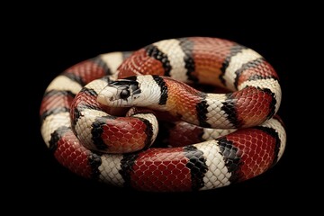 Obraz premium Vibrant Juvenile Red Milk Snake: A Colorful and Bizarre Central American Beauty