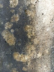 Old Weathered Concrete Surface with Stains. Close-up of an old concrete surface with natural stains, cracks, and rough textures. Perfect for industrial or grunge backgrounds