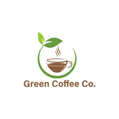 Refresh your brand with this Green Coffee logo—perfect for organic cafés, eco-friendly coffee brands, and health-focused businesses. Clean, natural design for all uses.