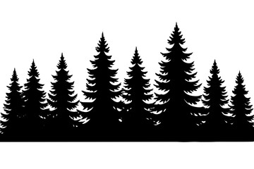 Obraz premium Mystic Evergreen Woods Skyline Dense Spruce Forest