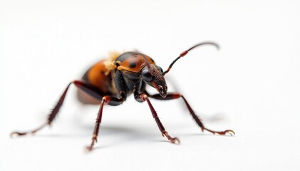 Fototapeta premium Close-up of single insect on pure white background, wildlife, leg, detail