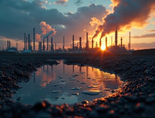 Sunset Over Industry