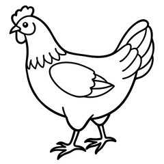 Smooth Line Art Chicken Graphic