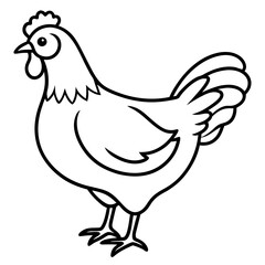 Smooth Line Art Chicken Graphic