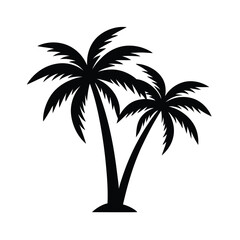 Obraz premium Tropical Palm Trees Vector Icon Flat And Simple