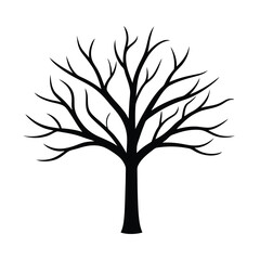 Winter Bare Trees Vector Icon Thin Branches And Clean Design