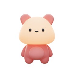 Fototapeta premium 3D cartoon pink bear character
