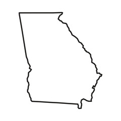 Georgia Outline Vector Map - State Border Graphic