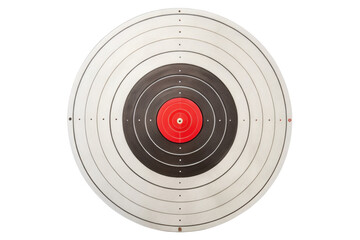 Bullseye target for archery practice and competitions on a transparent background