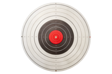Bullseye target for archery practice and competitions on a transparent background