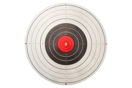 Bullseye target for archery practice and competitions on a transparent background