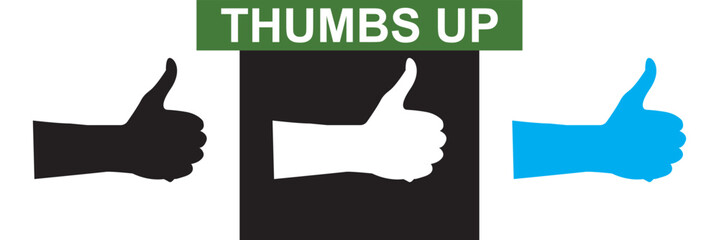 Fototapeta premium Thumbs up icon. Vector for websites, mobile interfaces, presentations, banner, visual branding etc. Vector illustration. isolated on white and black background. EPS 10