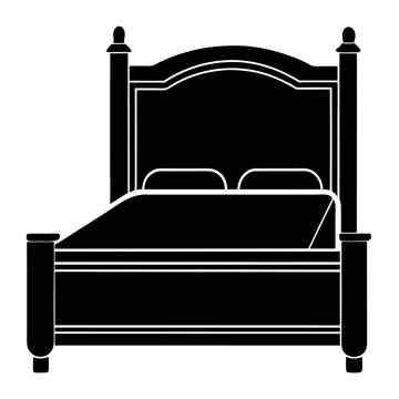 recommend clip art: Interior Bed Silhouette Furniture vector black color silhouette