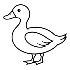 Stylish Duck Vector Line Art