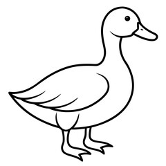 Stylish Duck Vector Line Art