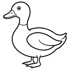 Stylish Duck Vector Line Art