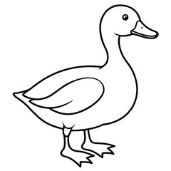 Stylish Duck Vector Line Art