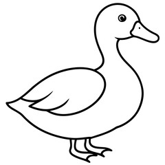 Stylish Duck Vector Line Art