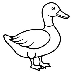 Stylish Duck Vector Line Art
