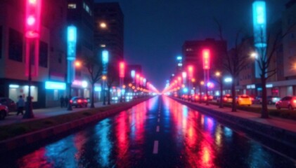 Obraz premium Abstract late-night city lights forming geometric shapes, late, cityscape