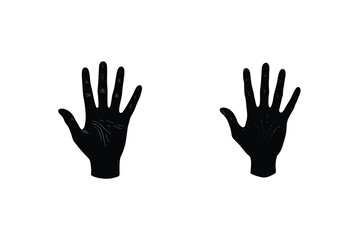 Two Black Hands Silhouettes On A White Background Simple Clean Graphic