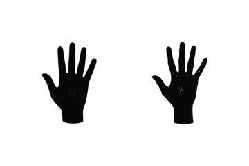 Two Human Hands In Black Color With One Filled With Stars