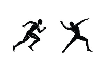 Runner Athlete Silhouette Illustration For Sport Concept And Fitness Vector Designs