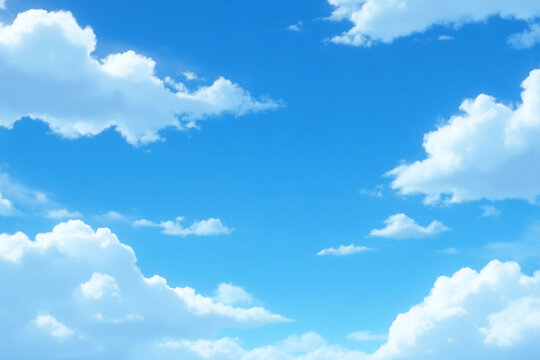 blue sky with white clouds over a field