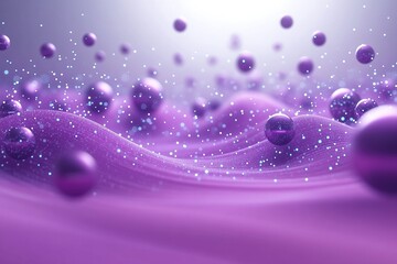 Abstract 3D rendered digital art with purple and cyan data particles floating in the void, with a futuristic technology feel.